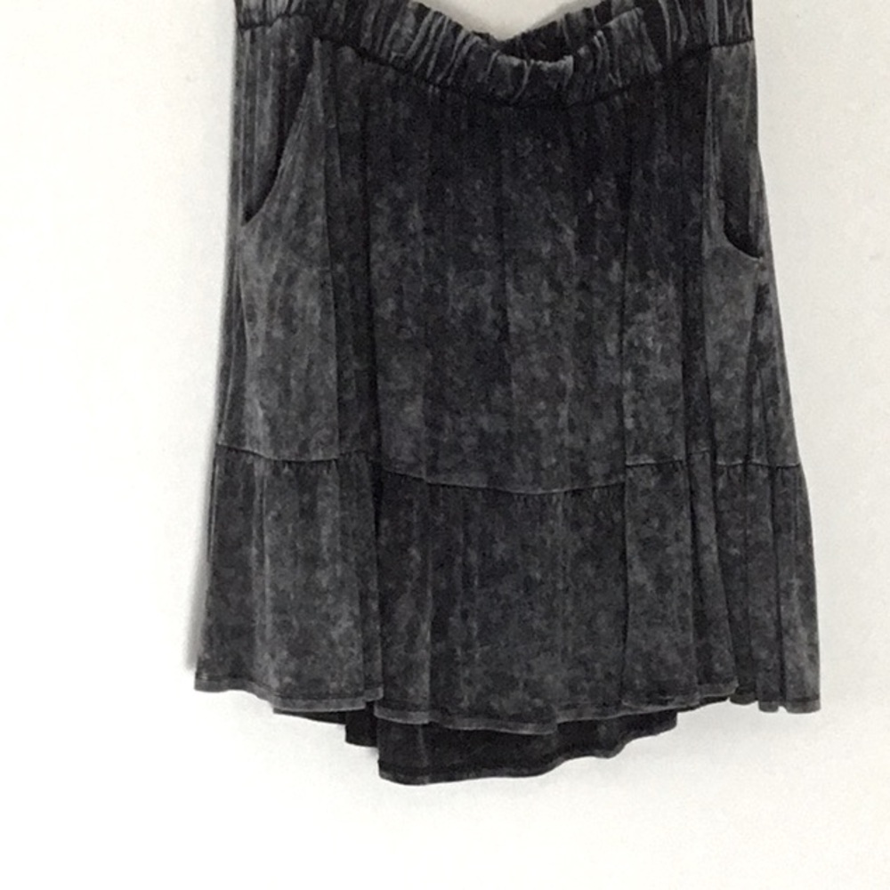 Torrid Super Soft Black/Gray Skirt, Pockets Elastic Waist High/Low Hem Biker Y2K